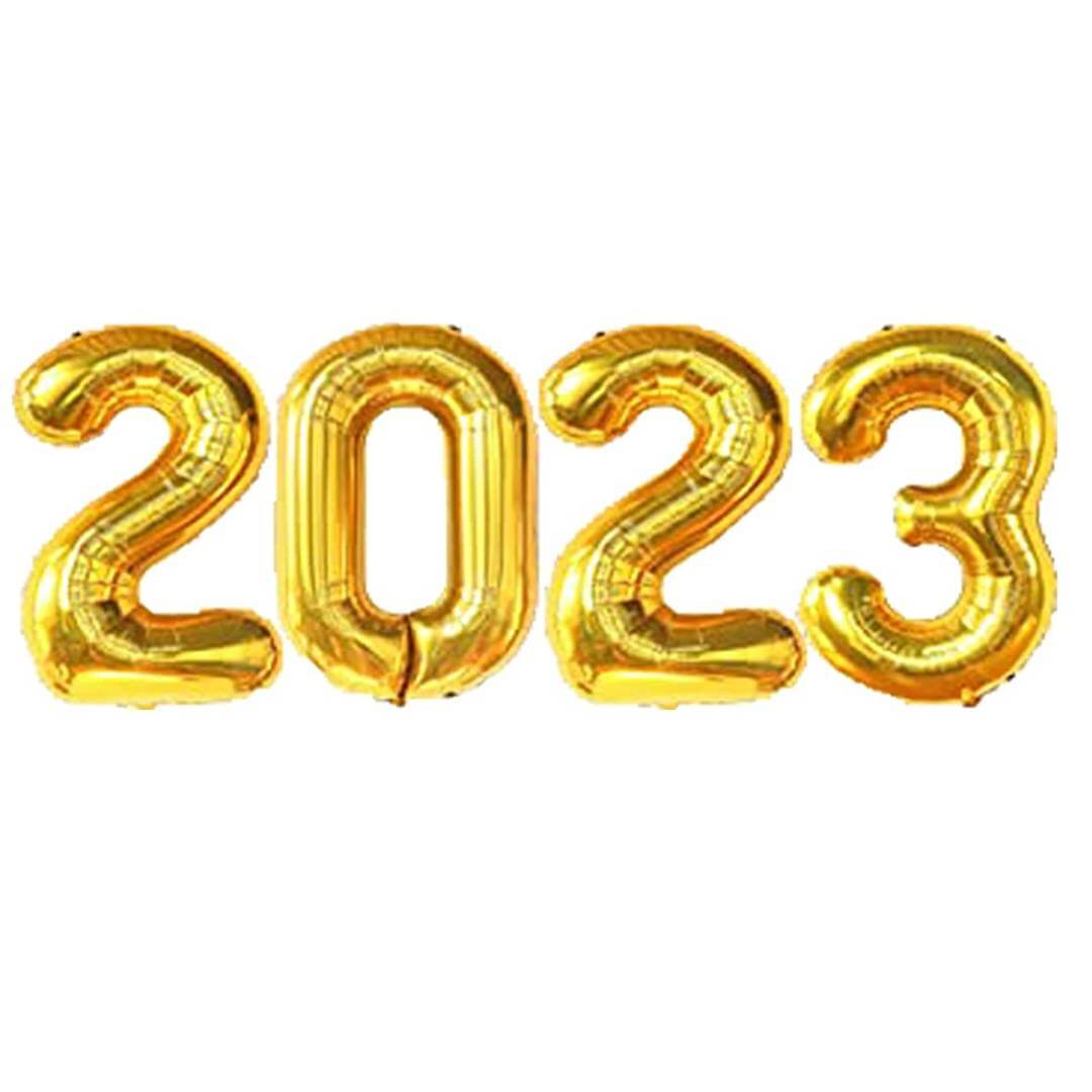 Happy New Year Numeric Foil Balloons Large Mylar Foil Number Balloons for Welcome 2023 New Year New Year  Festival Party Supplies Decorations Pack