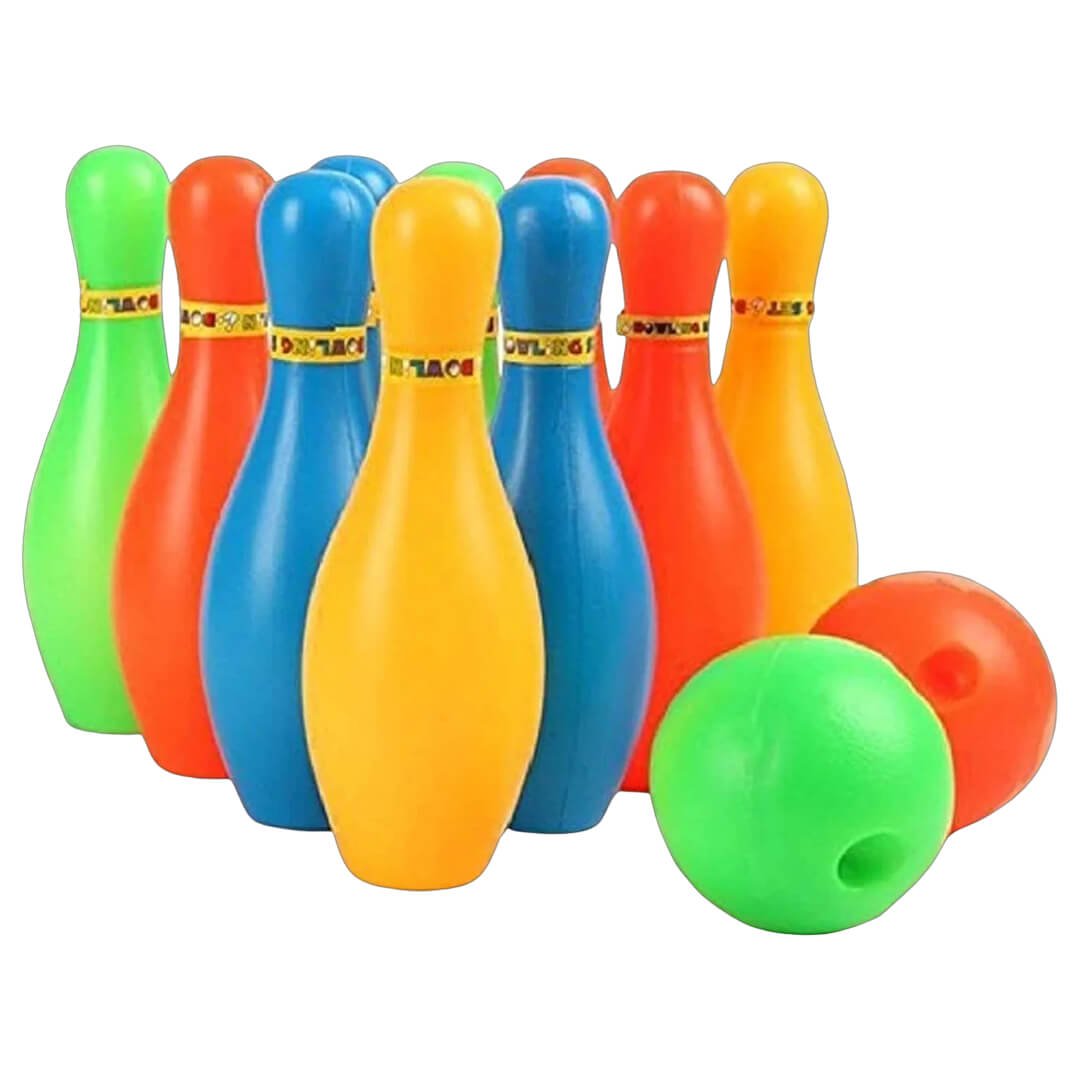Plastic Bowling Game Set with 10 Bottles and 2 Balls For Kids | 10 Pins & 2 Balls Bowling Toy Set | Sport Toys for Boys Girls Age 3 to 7 Years