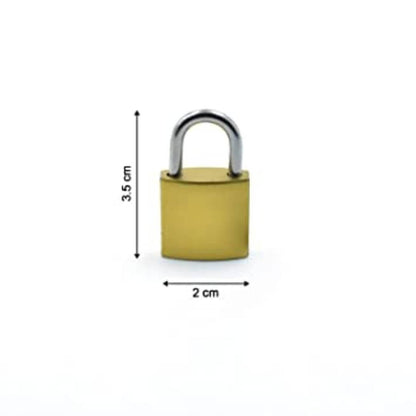 Premium Hard Stainless Steel Imported Brass Padlock, Mini Locks , Pressing Lock 20 mm, Locks for Luggage Bag Travelling Locks Padlock (Set of 1)