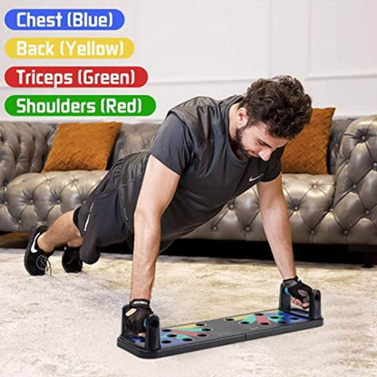 Push Up Board For Men Women Body Building Fitness Training Gym Workout Exercise, Strong Grip Handle Gym And Home Exercise (Black)