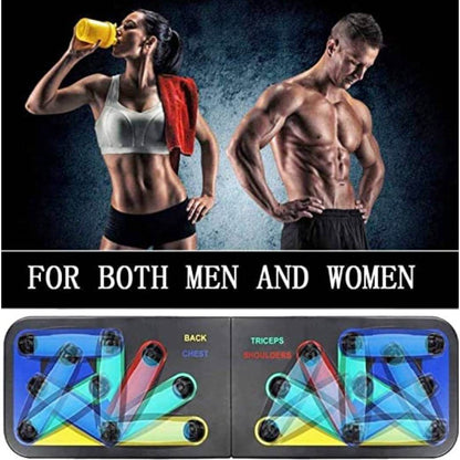 Push Up Board For Men Women Body Building Fitness Training Gym Workout Exercise, Strong Grip Handle Gym And Home Exercise (Black)