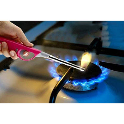 किचन गैस स्टोव के लिए रीफिल करने योग्य गैस लाइटर, मैचलेस फ्लेम लाइटर, मोमबत्ती, दीया, बारबेक्यू, अगरबत्ती, घर के लिए खाना पकाने के लिए मल्टीपर्पस उपयोग