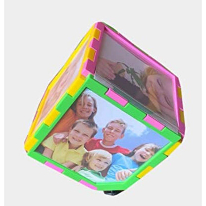 Revolving Cube Photo Frame Personalized 6 Photo Rotating Cube Spinning Cube Spins 360 degrees Rotating Cube Multi Picture Frame Photo Size 10X10 cm
