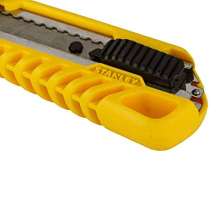 STANLEY 18mm Steel Snap-Off Retractable Box Cutters, Utility Cutter, Sharp Cartons Cardboard Cutter , Smooth Mechanism Perfect for Office and Home Use