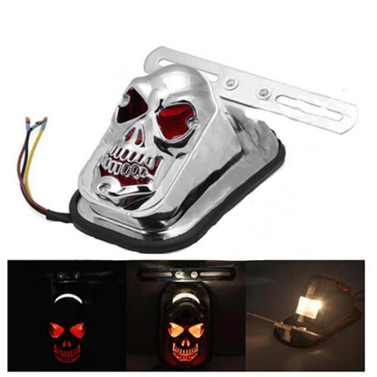Skull Shape Taillight, Universal LED Motorcycle Tail light, Ghost Shape Head Taillight For Bullet and Other Bike
