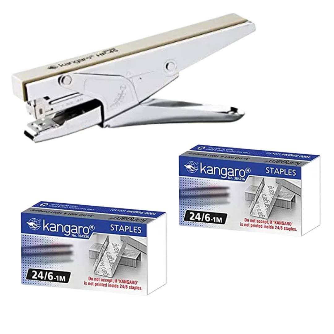 Kangaro HP 45 Stapler Stapler with 2 Packet Stapler Pin, Standard Stapler, Full-Strip, 30 Sheet Capacity, Includes Staples