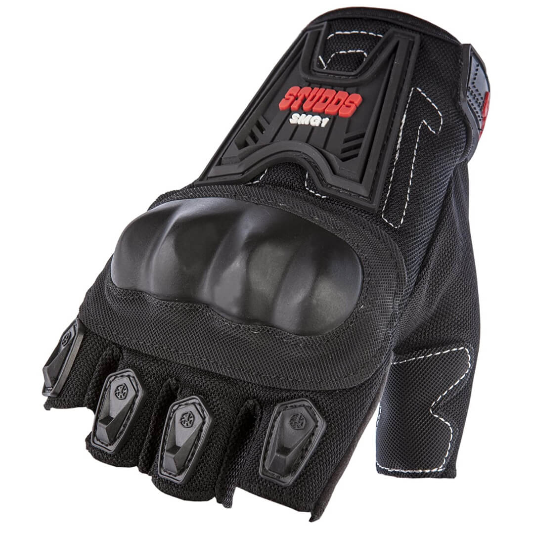 Studds Half Finger SMG 1 Driving Gloves | Studds SMG 1 Motorcycle Riding Driving Gloves (Black, 1 Pair)