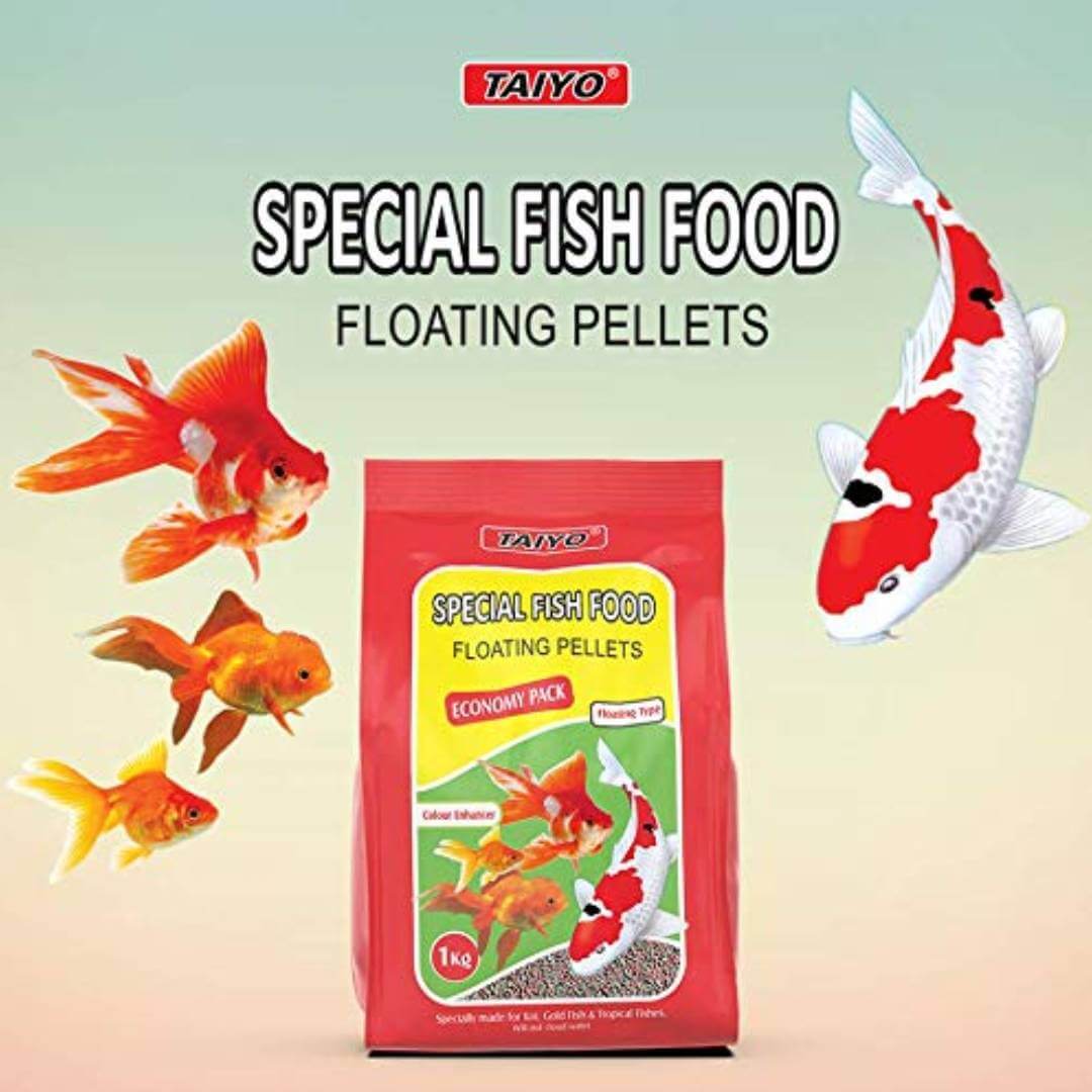 Special Aquarium Fish Food Floating Pellet 450 g Pouch , ( Size - 1.2 mm )