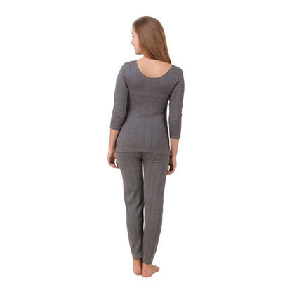 Women's Cotton Quilted Thermal 3/4th Sleeves Top and Trouser | Female Thermal | Ladies Thermal Set