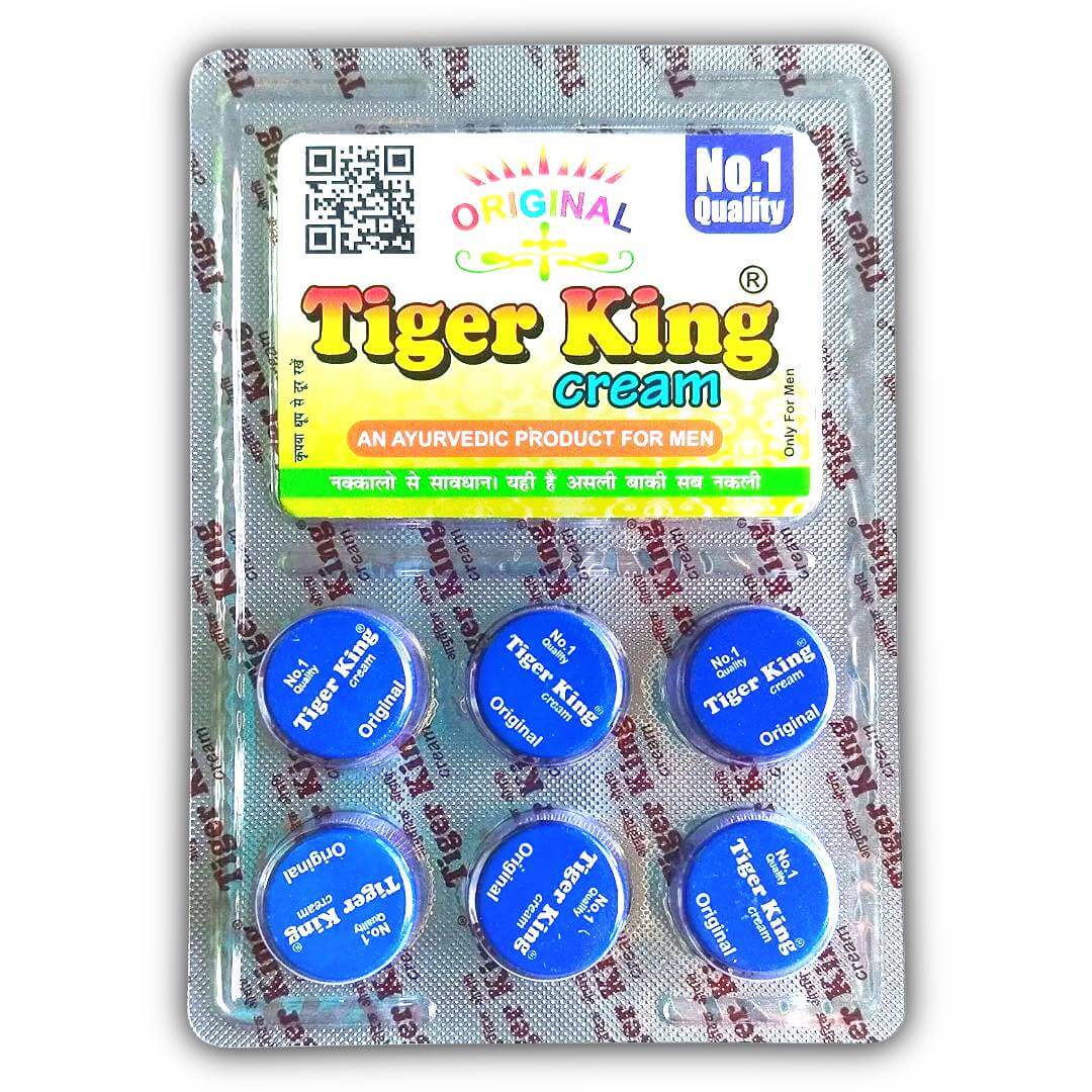 Tigerking Ayurvedic Cream | Skin Friendly, Cream Based Massage Cream l Pack of 6 Cream For Men  (Blue , 6 x 1.5 g)