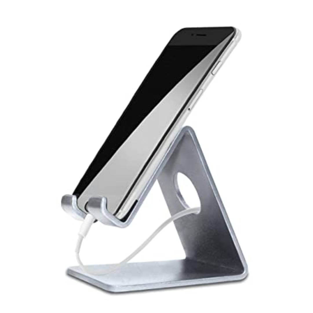 Tabletop Stainless Steel Metal Mobile Stand for Smart Phone and Tablets Holder Silver