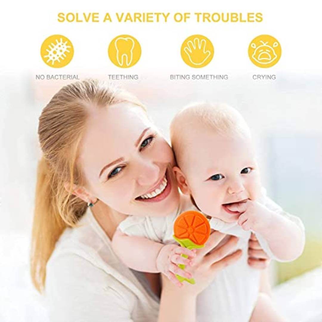नवजात शिशु के लिए सुरक्षित टीथर के लिए बीपीए मुक्त गैर विषैले बच्चा और शिशु बेबी टूथ सूटर टीथर की टीथिंग टॉय बेबी टॉय टेक्सचर सिलिकॉन के लिए