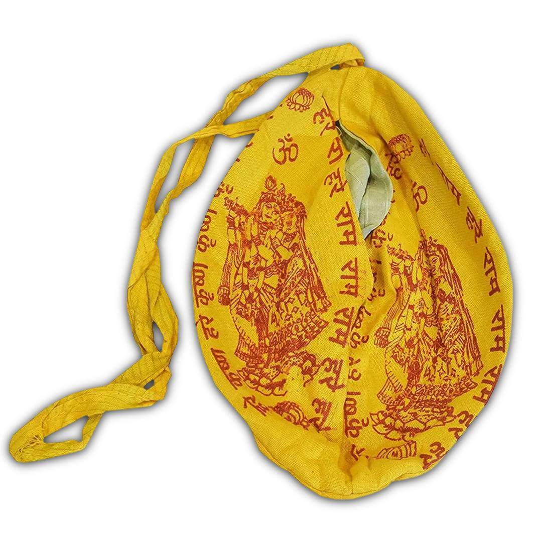 तुलसी हरे कृष्णा जापा माला बैग (पीला, कॉटन) | 1 का पैक
