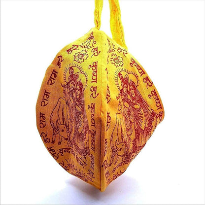 तुलसी हरे कृष्णा जापा माला बैग (पीला, कॉटन) | 1 का पैक