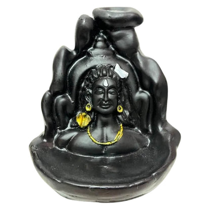 भगवान आदियोगी, महादेव, शिव शंकर बैकफ्लो कोन धूप होल्डर सजावटी शोपीस (काला)