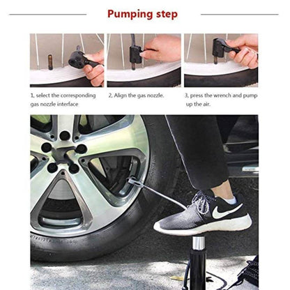 Portable Bike Pump Foot Activated Floor Pump Air Pump for car and Bike Bicycle (Aluminum + Multi)