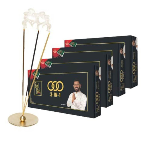 Zed Black 3 in 1 Monthly Pack Incense Sticks - Aroma Sticks (Pack of 4)