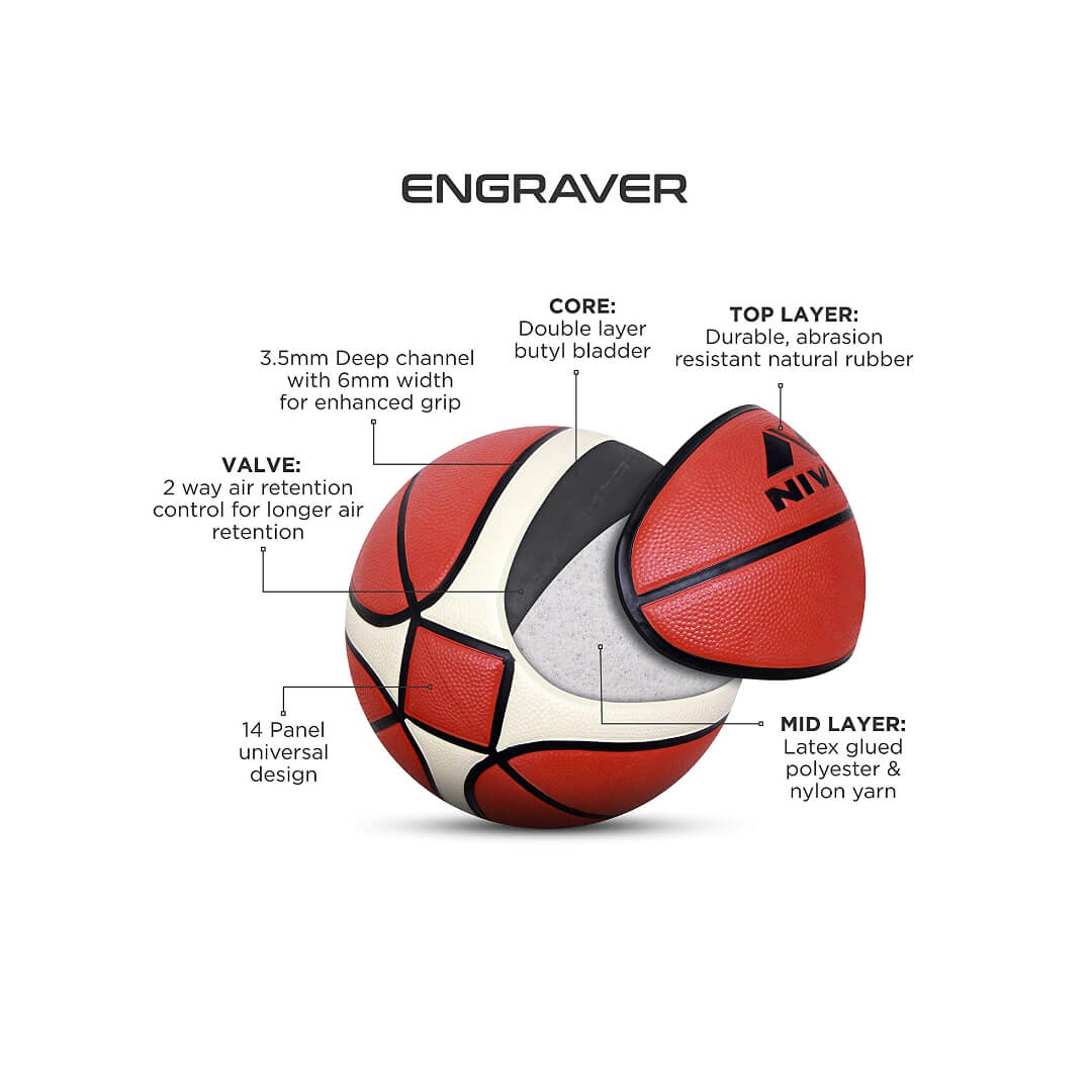 Nivia Engraver Basketball, Size 7