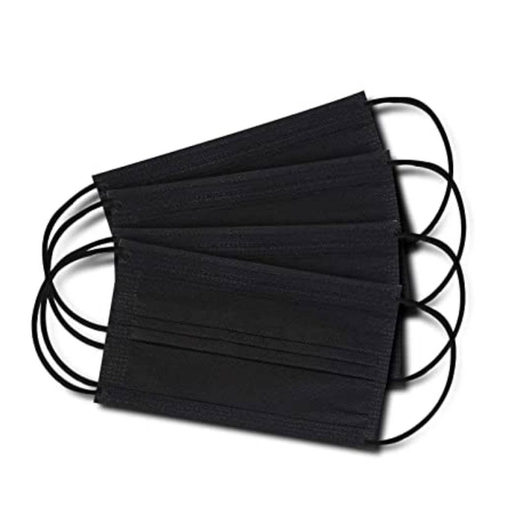 Disposable Multilayer Protective Mask (Black, Pack of 50) for Unisex