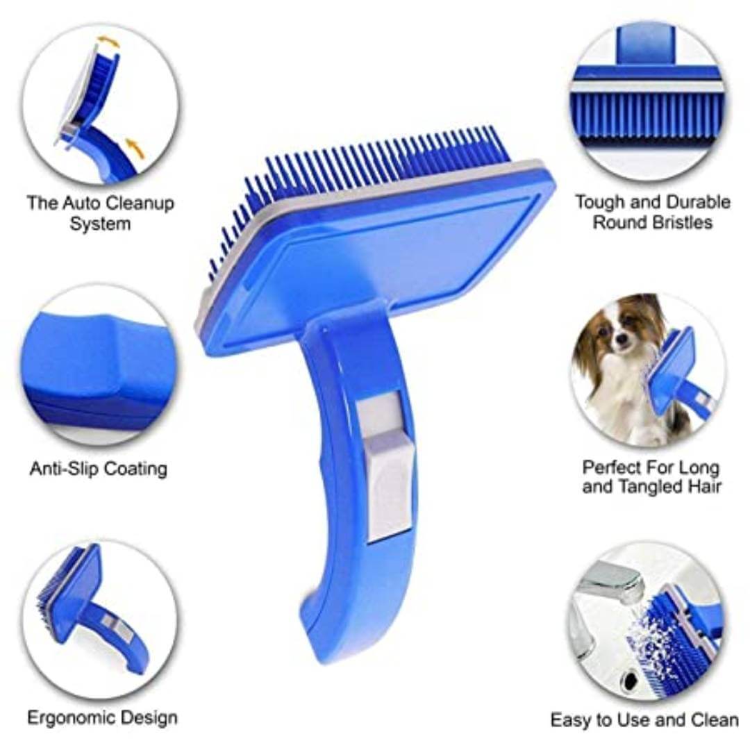 Dog/Puppy/Kitten/Cat Brush/Pet Comb for Grooming Cum Massager and Safety from Mites/Lice/Ticks  Color May Vary