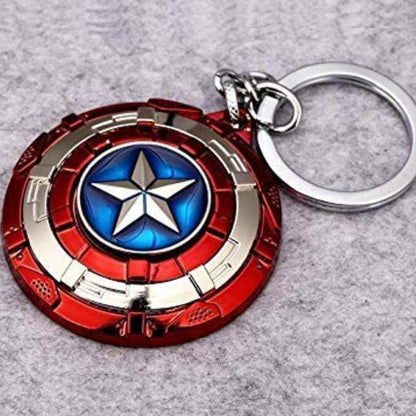 Avengers Superhero Captain America Rotating Shield Key Chain, Avengers Metal Key Chain & Key Ring