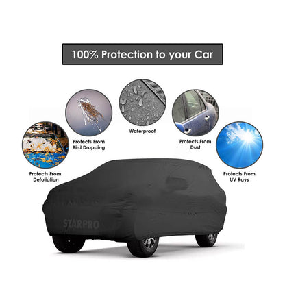 Water Resistant and Heat Resistant Car Cover | Heavy Buckle | Dust and Scratch Proof | Car Accessories Essentials (Grey)