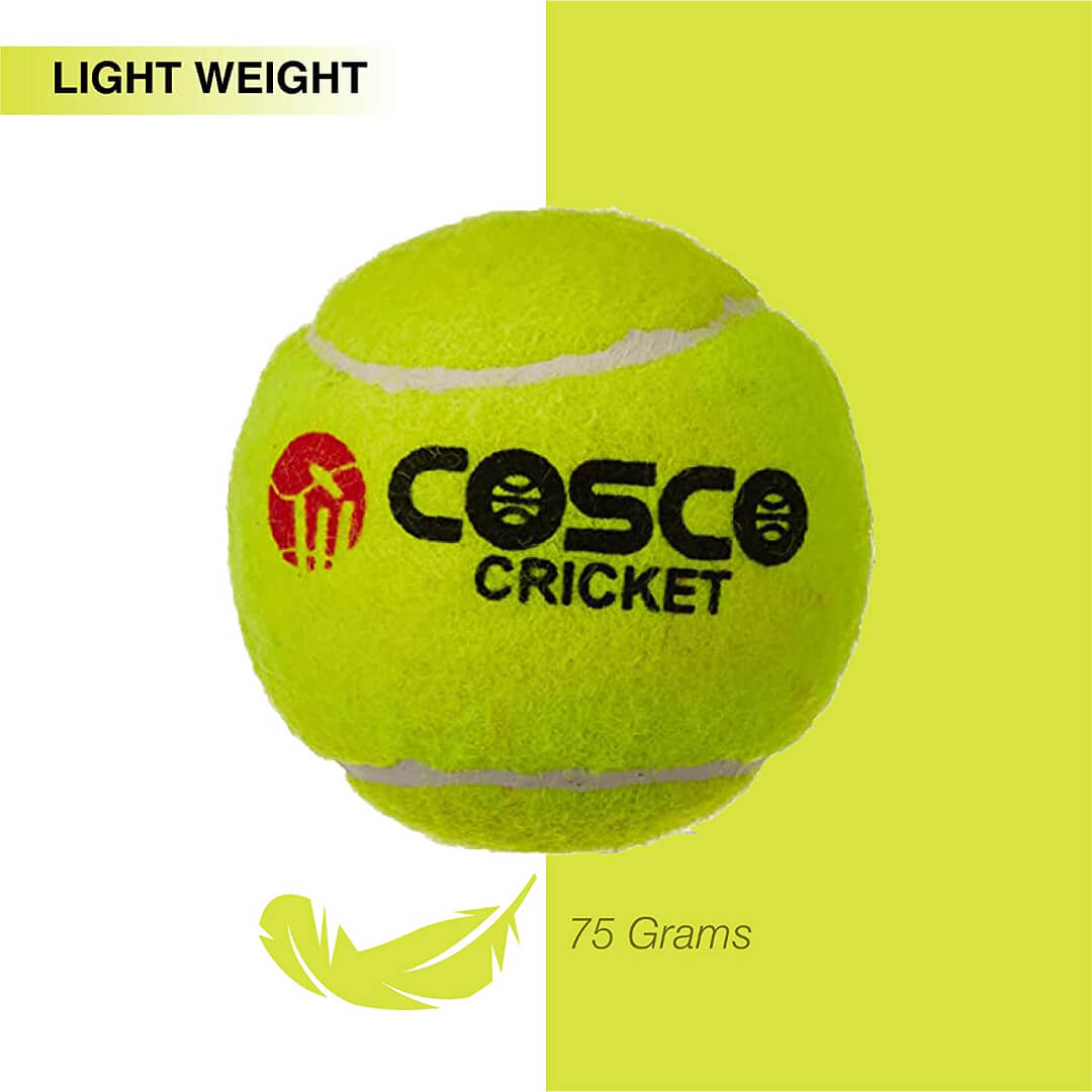 Cosco Light Cricket Tennis Ball, Green (Pack of 6)