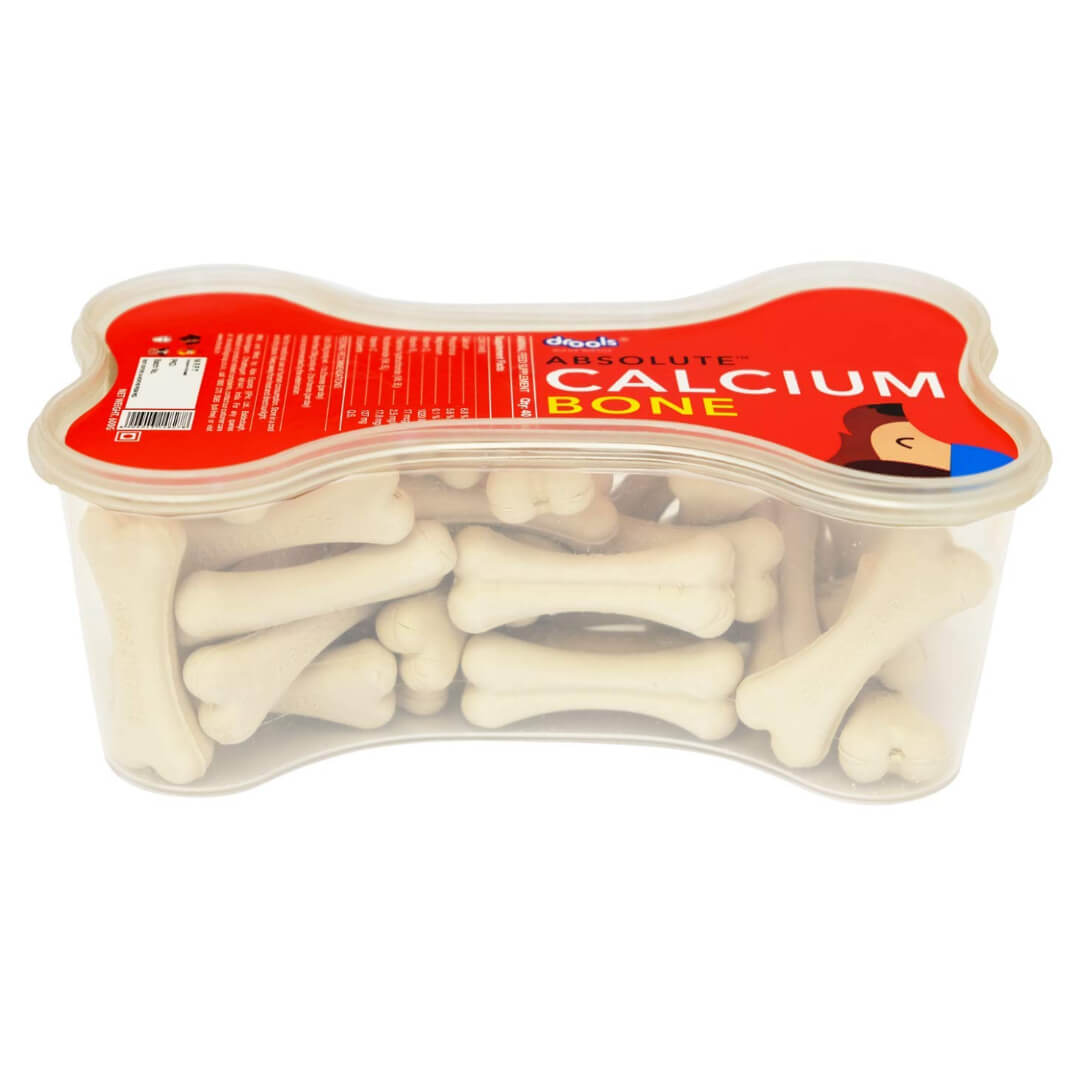 Drools Absolute Calcium Bone Jar, Dog Treats For All Life Stages - 20 Pieces (300 g)