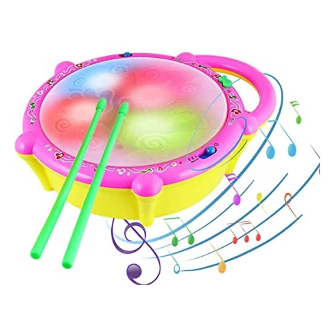 Flash Drum with 3D Lights, Music Baby Toy for 2 3 4 Year Kid