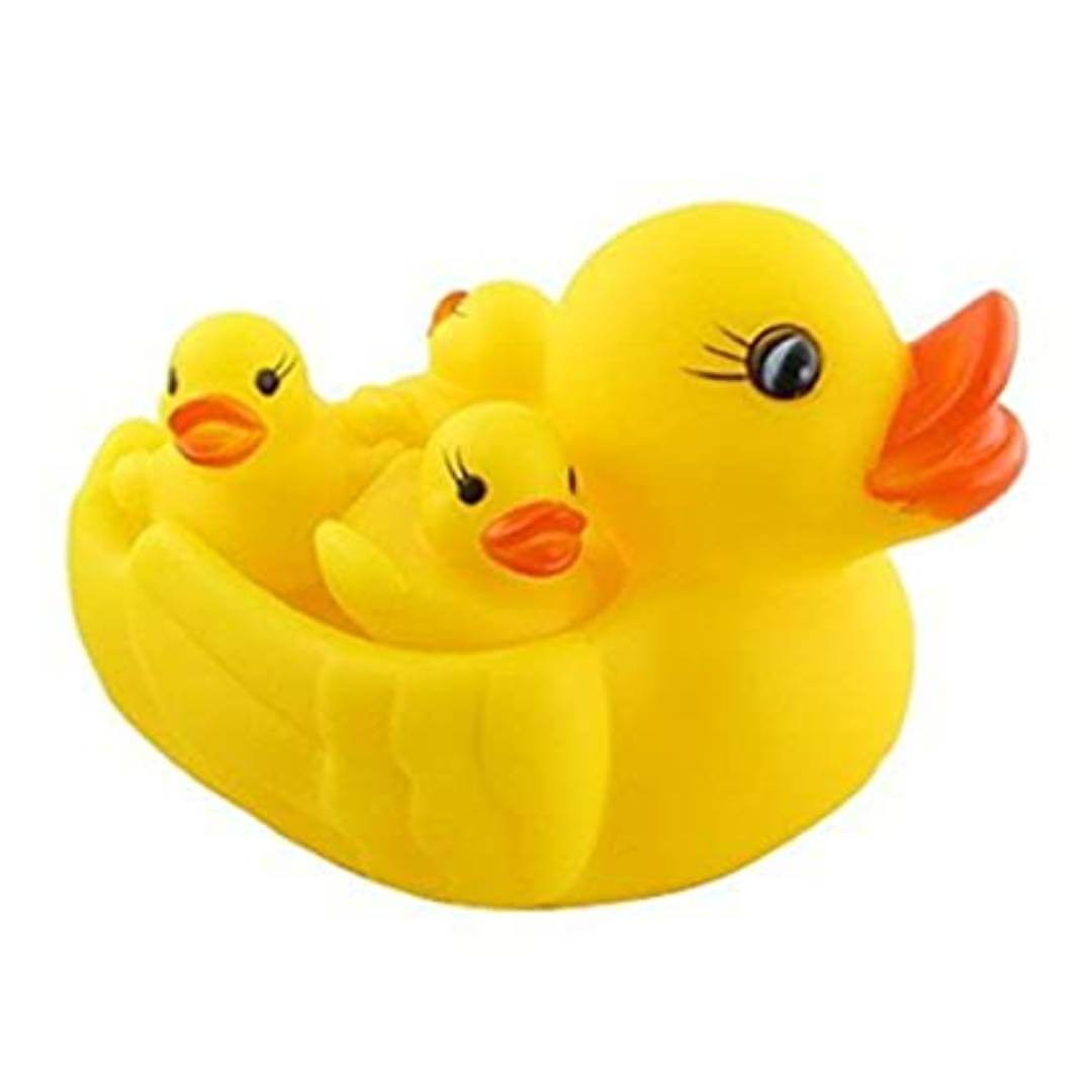 Chu Chu Ducks, Duck Family, Bath Toy with Sound (Yellow, Set of 2)