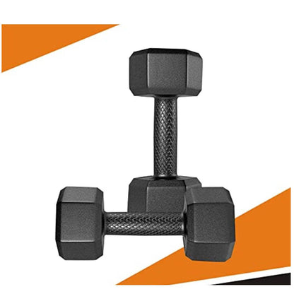 PVC-1KG-COMBO161 Fixed Dumbbell Set, 1Kg Set of 2 Dumbbells Set and Fitness Kit for Men and Women Whole Body Workout - Black