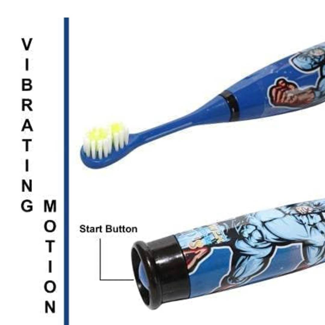 किड्स कार्टून प्रिंटेड एक्स्ट्रा सॉफ्ट इलेक्ट्रिक बैटरी से चलने वाला टूथब्रश बच्चों के लिए इलेक्ट्रिक टूथब्रश 1 का पैक