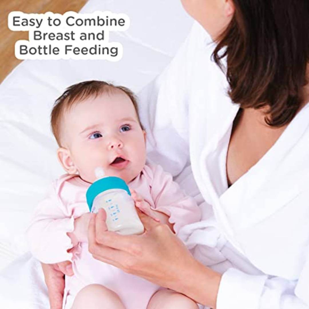 Feeding Bottle with Eazy-Flow Technology, Anti-Colic Valve and Streamlined Design for Kids/Babies(Green,125ml)