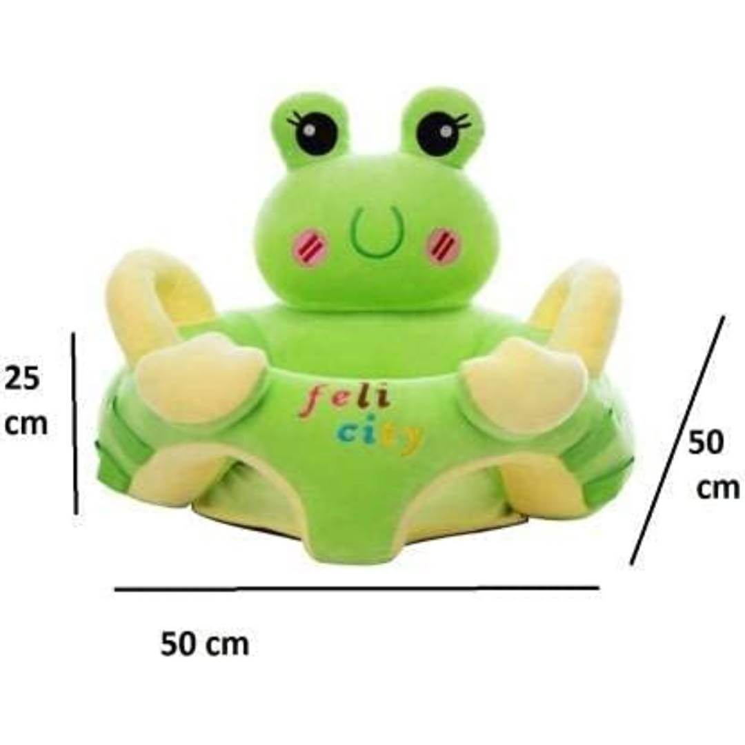 Baby Sofa Seat Soft Plush Cushion Cotton Safety Car Chair with Frog Design for Infant - Green