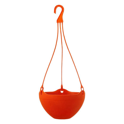 Plastic Bell Pot | Set of 4 Hanging Planter, (20cm x 20cm x 22cm, Red)