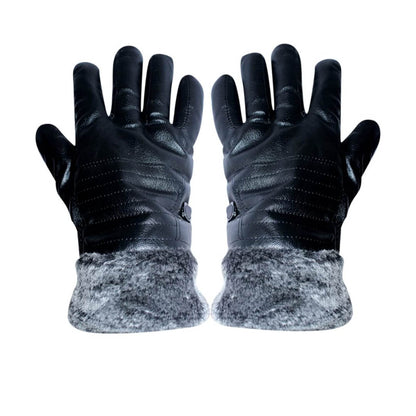 Fur Leather Hand Gloves For Winter Bike Riding | Warm and Anti Slip Snow Protective Gloves for Men & Women Pack of 1