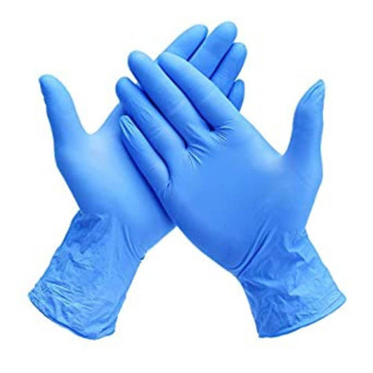 Surgical Latex Gloves For Personal and Medical Use, Disposable Powdered Hand Gloves - Pack of 100 Pcs. (Free Size, True Blue)