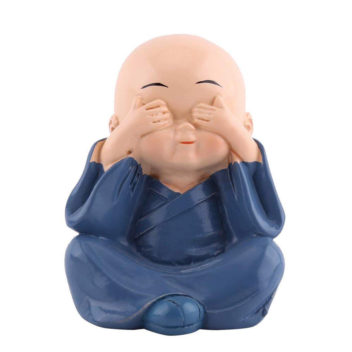 4 Pcs. Cute Kongfu Monk Resin | Creative Monk Ornament Doll | Mini Buddha Statue for Car Interior and Home Decor