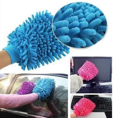 Clzoud Cleaning Supplies for Cars Interior Wool Wash Gloves Lint Scrubber High Density Microfiber Soft Automotive Polishing Black, Size: One Size