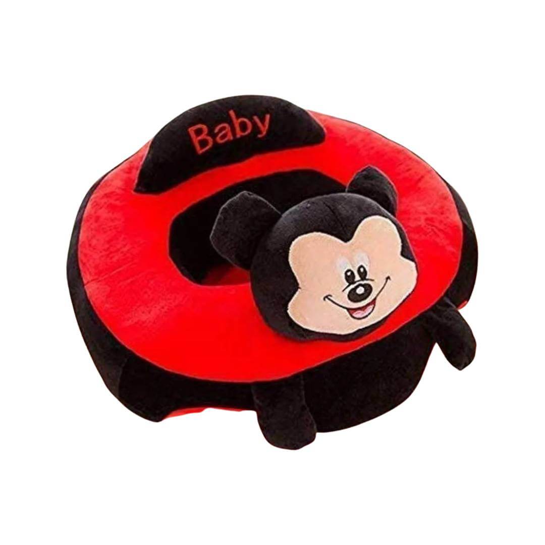 Baby Soft Plush Cushion Cotton Sofa Seat (Black and Red)