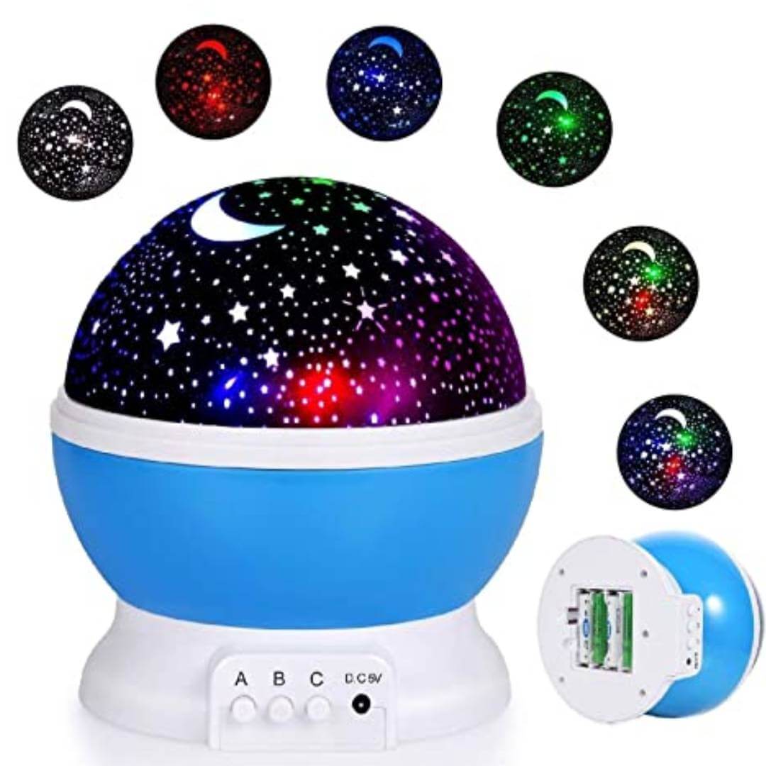 Night Light Lamp Projector, Star Light Rotating , Star  Lamp with Colors and 360 Degree Moon Star Projection with USB Cable ,Lamp for Kids Room
