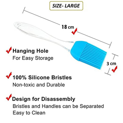 Durable BPA-free, Multipurpose Silicone Basting Brush Set | 18 cm | Pack of 2