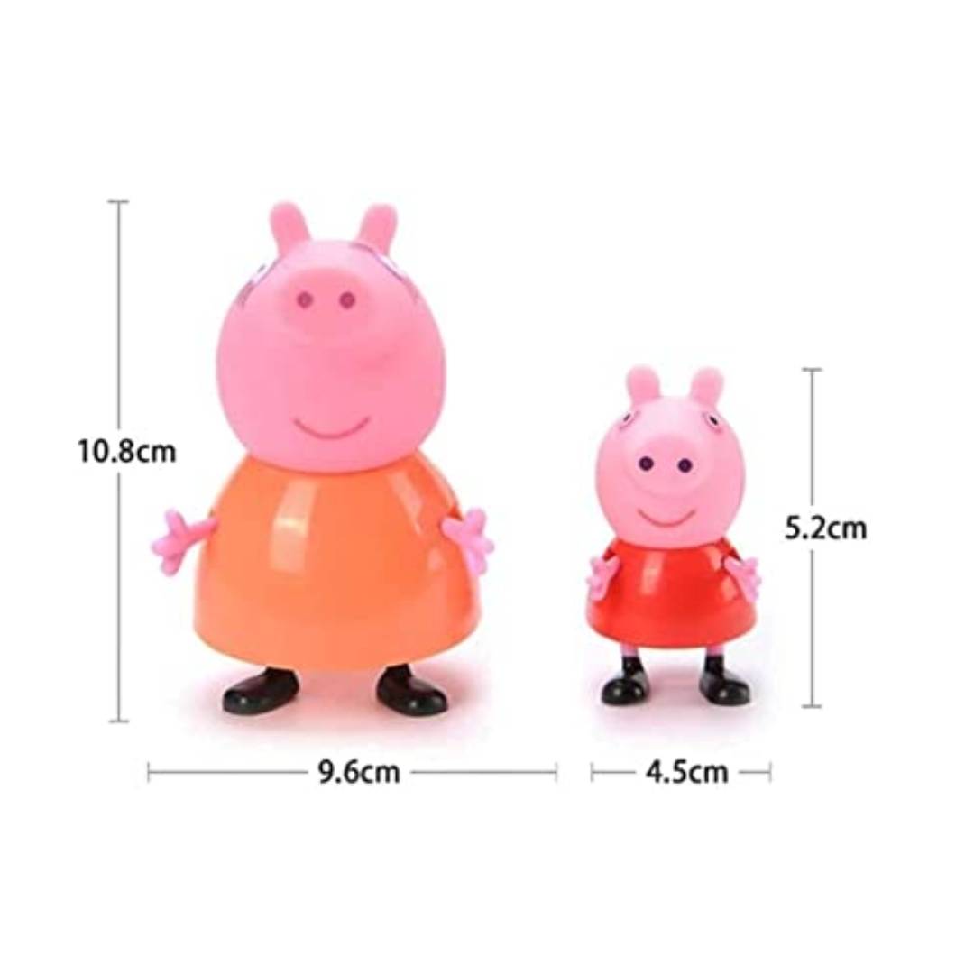 Peppa Family Set of 4, Best Gift for Kids Peppa Pig, George, Daddy Pig, Mommy Pig Pretend Play Set for Kids