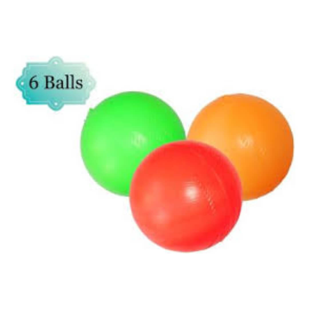 Plastic Cricket Training Ball Green Color Pack of 6