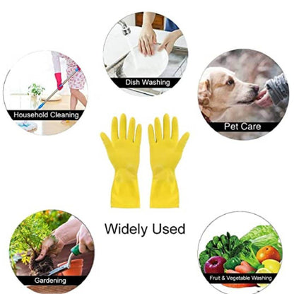 Multipurpose Waterproof Reusable Household Rubber Cleaning Gloves, Dishwashing Gloves, Kitchen Cleaning, Working,Painting,Gardening, Pet Care,Gloves