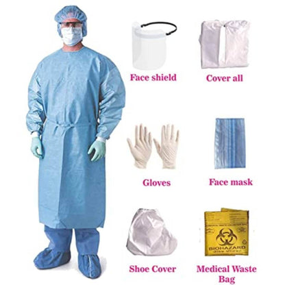 Protective Suit Medical Coverall Chemical Hazmat Isolation Protective Clothing Suit