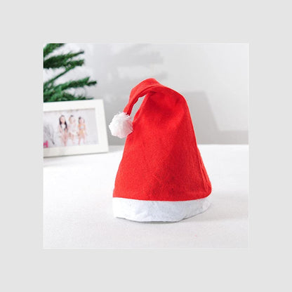 Santa Cap for Kids & Adult, Christmas Hat, Free Size Santa Cap, (White & Red) (  Piece-1)
