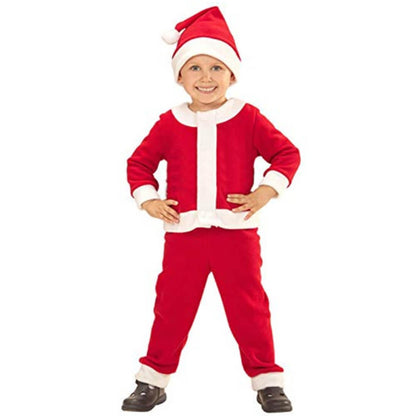 क्रिसमस के लिए क्रिसमस सांता क्लॉज फैंसी ड्रेस कॉस्टयूम (लाल, 5-7 साल)