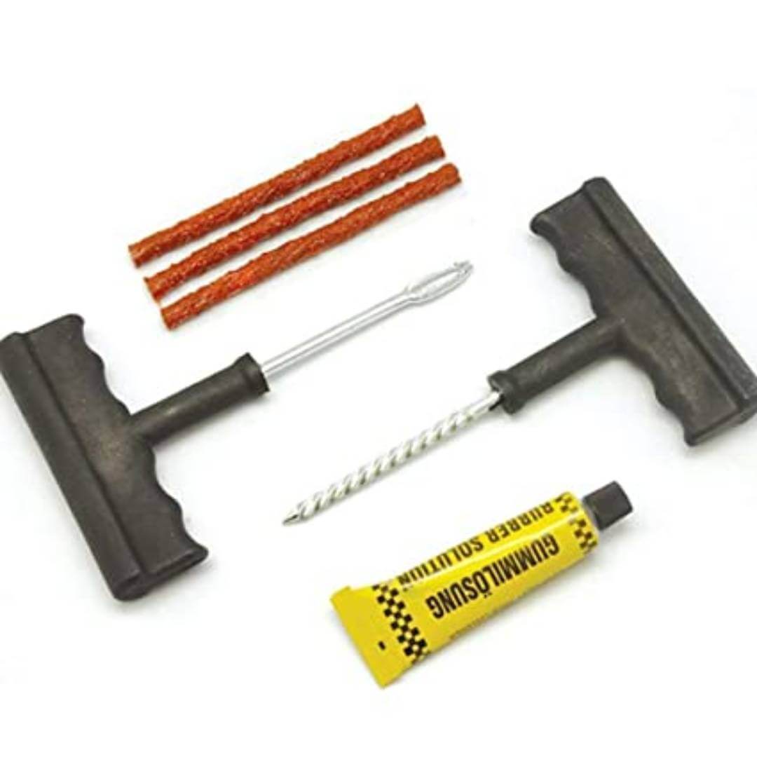 Tubeless Tyre Puncture Repair Full Kit Portable Flat Tire Puncher Fixing Compatible with All Typs Cars