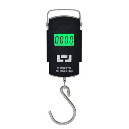 Electronic Digital Weighing Hanging Stainless Steel Hook Luggage Portable Scale with LCD Display for Industrial Fishing Factory Use Capacity 50Kg